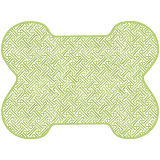 Caspari Fretwork Green Placemat Die Cut Single--Dog Bone 3072PET