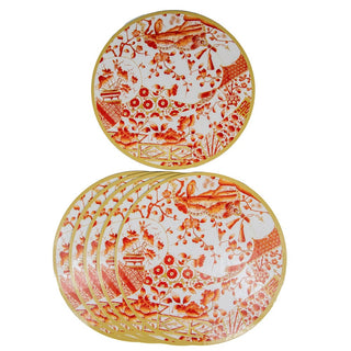 Caspari Gilded Porcelain Coral Hardback Placemat - 1 count 3084PMS