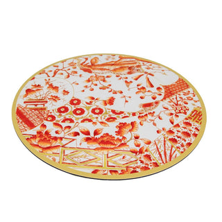 Caspari Gilded Porcelain Coral Hardback Placemat - 1 count 3084PMS
