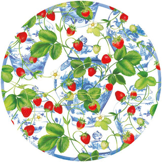 Caspari Strawberries and Cream Hardback Placemat - 1 count 3090PMS