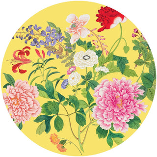 Caspari A Profusion Of Flowers Yellow Hardback Placemat - 1 count 3092PMS