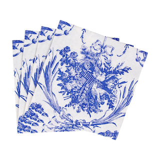 Caspari Romantic Toile Blue Napkin Cocktail 3300C