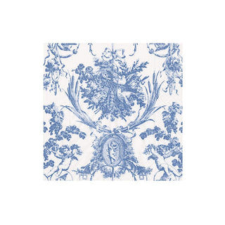 Caspari Romantic Toile Blue Napkin Cocktail 3300C