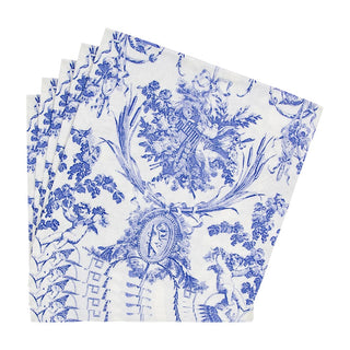 Caspari Romantic Toile Blue Dinner Napkins - 20 Per Package 3300D