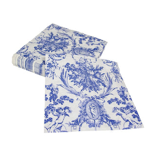 Caspari Romantic Toile Blue Napkin Dinner 3300D