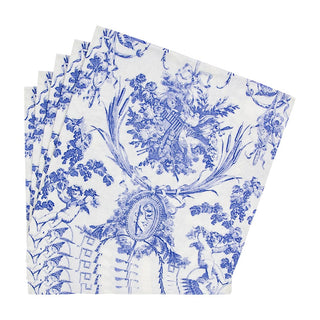 Caspari Romantic Toile Blue Napkin Dinner 3300D