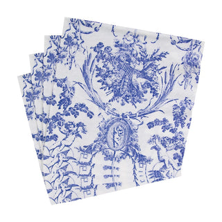 Caspari Romantic Toile Blue Luncheon Napkins - 20 Per Package 3300L