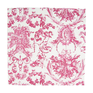 Caspari Romantic Toile Rose Cocktail Napkins - 20 Per Package 3301C