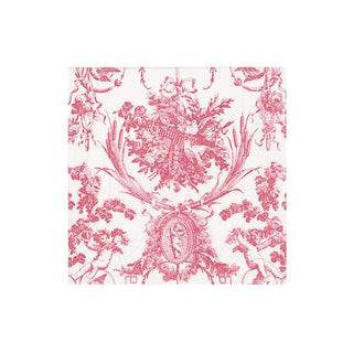 Caspari Romantic Toile Rose Napkin Cocktail 3301C