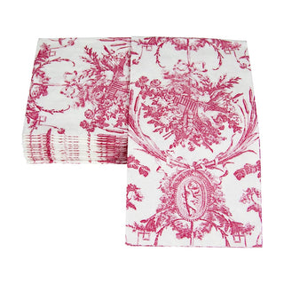 Caspari Romantic Toile Rose Guest Towel 3301G