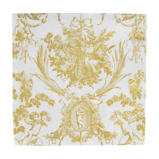 Caspari Romantic Toile Gold Luncheon Napkins - 20 Per Package 3303L