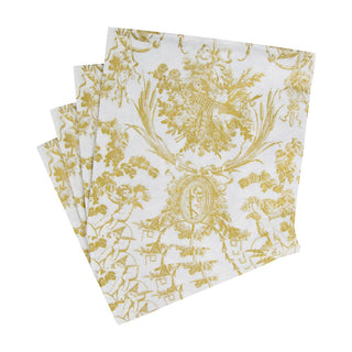 Caspari Romantic Toile Gold Napkin Luncheon 3303L