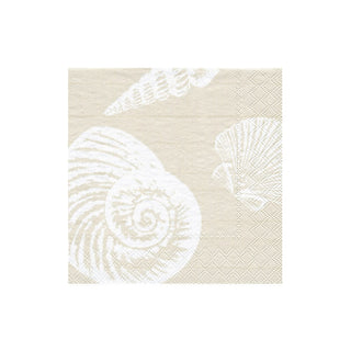 Caspari Shells Sand Cocktail Napkin - package of 20 3490C