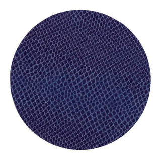 Caspari Navy Blue Snakeskin Coaster Round 8-In Felt 4008CR