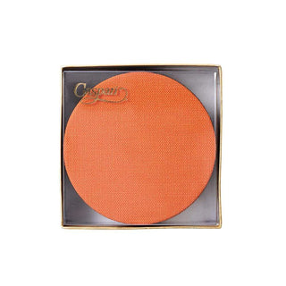 Caspari Classic Canvas Orange Coaster Round 8-In Felt/Canvas 4014CR