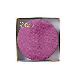 Caspari Classic Canvas Aubergine Coaster Round 8-In Felt/Canvas 4016CR