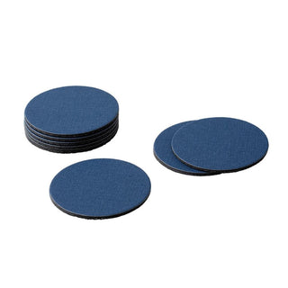 Caspari Classic Canvas Navy Coaster Round 8-In Felt/Canvas 4019CR