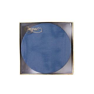 Caspari Classic Canvas Navy Coaster Round 8-In Felt/Canvas 4019CR