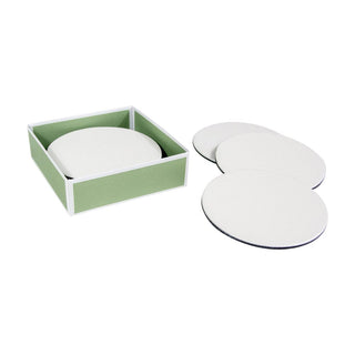 Caspari Cream Lizard Coaster Round 8 In Felt-4 Inch Diam 4024CR