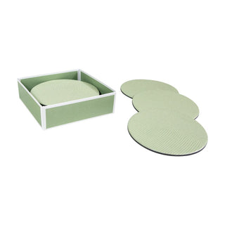 Caspari Moss Green Lizard Coaster Round 8 In Felt-4 Inch Diam 4025CR