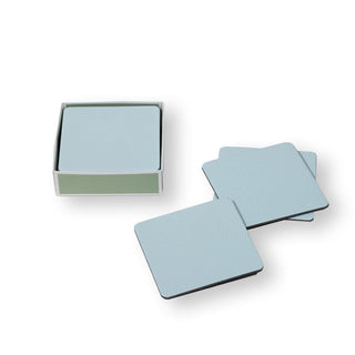 Caspari Soft Aqua Square Lizard Coasters - set of 8 4026CC