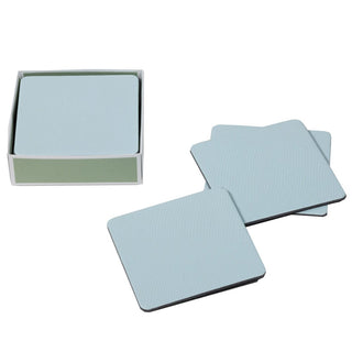 Caspari Soft Aqua Square Lizard Coasters - set of 8 4026CC