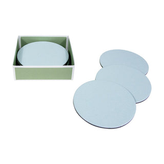 Caspari Soft Aqua Lizard Coaster Round 8 In Felt-4 Inch Diam 4026CR