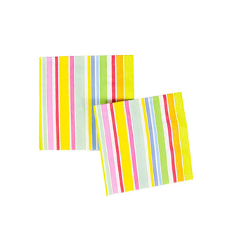Caspari Cabana Stripe Bright Napkin Cocktail 4640C