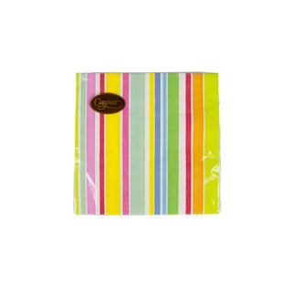 Caspari Cabana Stripe Bright Napkin Cocktail 4640C