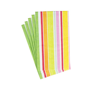 Caspari Cabana Stripe Bright Guest Towel 4640G