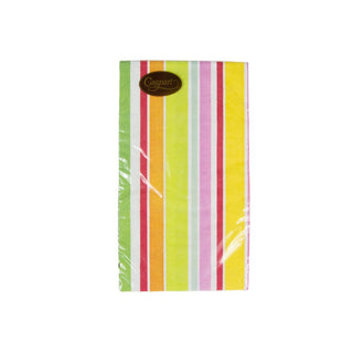 Caspari Cabana Stripe Bright Guest Towel Napkins - 15 Per Package 4640G