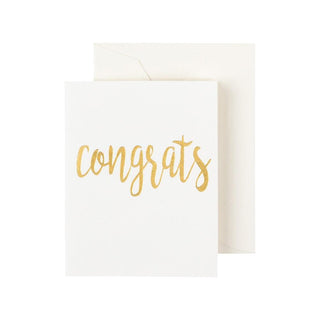Caspari Congrats Script-Gold Foil Enclosures 4 Pk Gallery-Foil 46EENC