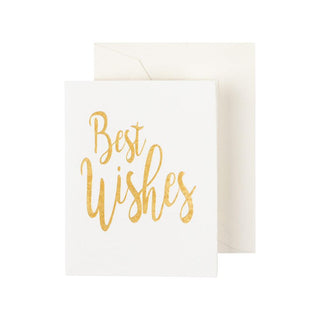 Caspari Best Wishes Script-Gold Foil Enclosures 4 Pk Gallery-Foil 46FENC