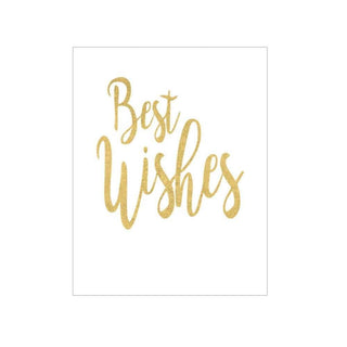 Caspari Best Wishes Script-Gold Foil Enclosures 4 Pk Gallery-Foil 46FENC