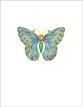 Caspari Butterfly Foil Enclosures Foil 4 Pk             ** 52AENC