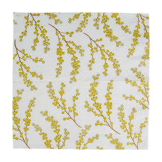 Caspari Berry Branches White/Gold Napkin Cocktail 5724C