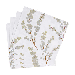 Berry Branches White/Silver Napkin Luncheon