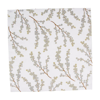 Caspari Berry Branches White/Silver Napkin Luncheon 5725L