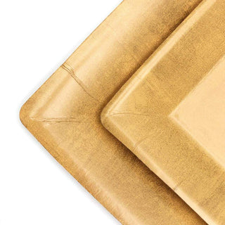 Caspari Gold Leaf  Sq Salad/Dessert Plates Square 5810SP