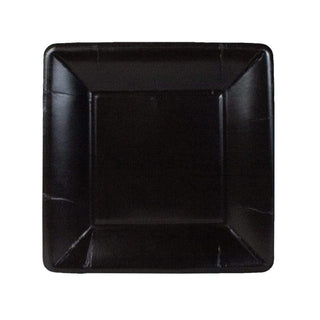 Caspari Grosgrain Border Black  Sq Salad/Dessert Plates Square 6009SP