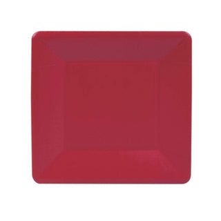 Grosgrain Border Red  Sq Salad/Dessert Plates Square