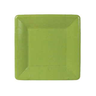 Caspari Grosgrain Border Moss Green  Sq Salad/Dessert Plates Square 6017SP
