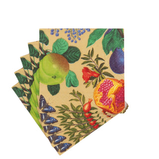 Caspari Royal Orchard Gold 2 Cocktail Napkins - includes 12 Cocktail Napkins 6482C
