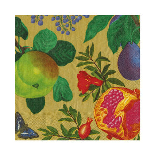 Caspari Royal Orchard Gold 2 Luncheon Napkins - includes 20 Luncheon Napkins 6482L