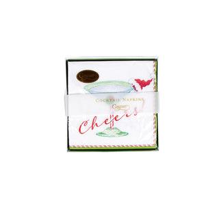 Christmas Cocktail Cheers! Paper Cocktail Napkins - 40 Per Box