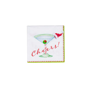 Christmas Cocktail Cheers! Paper Cocktail Napkins - 40 Per Box