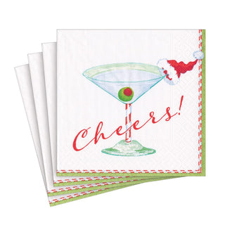 Caspari Christmas Cocktail Cheers! Napkin Cocktail 6972C