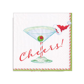 Caspari Christmas Cocktail Cheers! Napkin Cocktail 6972C