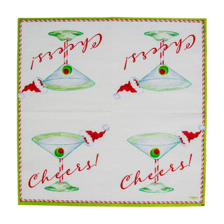 Caspari Christmas Cocktail Cheers! Napkin Cocktail 6972C