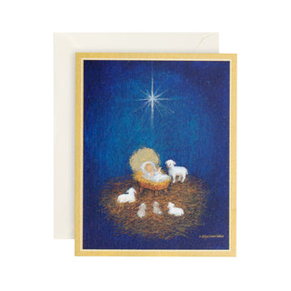 Caspari Baby In Manger Petite Boxed Christmas Cards - includes 15 cards & envelopes 72018